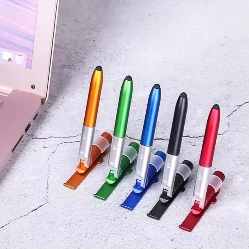 Stationery Supplier - 4-in-1 Multifunktions-Kugelschreiber mit LED-Licht, faltbarem Telefonhalter,