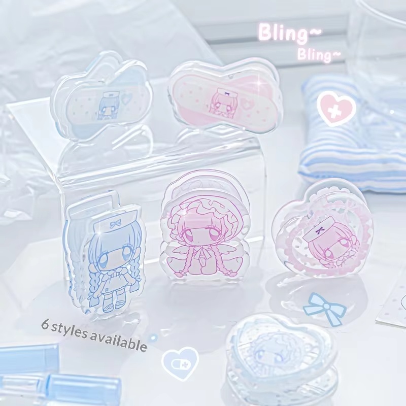 Binder Clip Assorted - Rosyposy Pumpum Acryl-Bindeklammer, niedlicher Organizer im