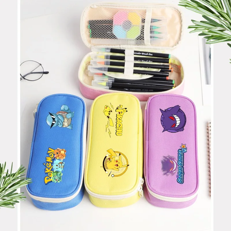 Stationery Supplier - Pokémon Federmäppchen, niedliches Schüler-Schreibwaren-Set, Cartoon-Anime-Grafikdruck, Schulbedarf,