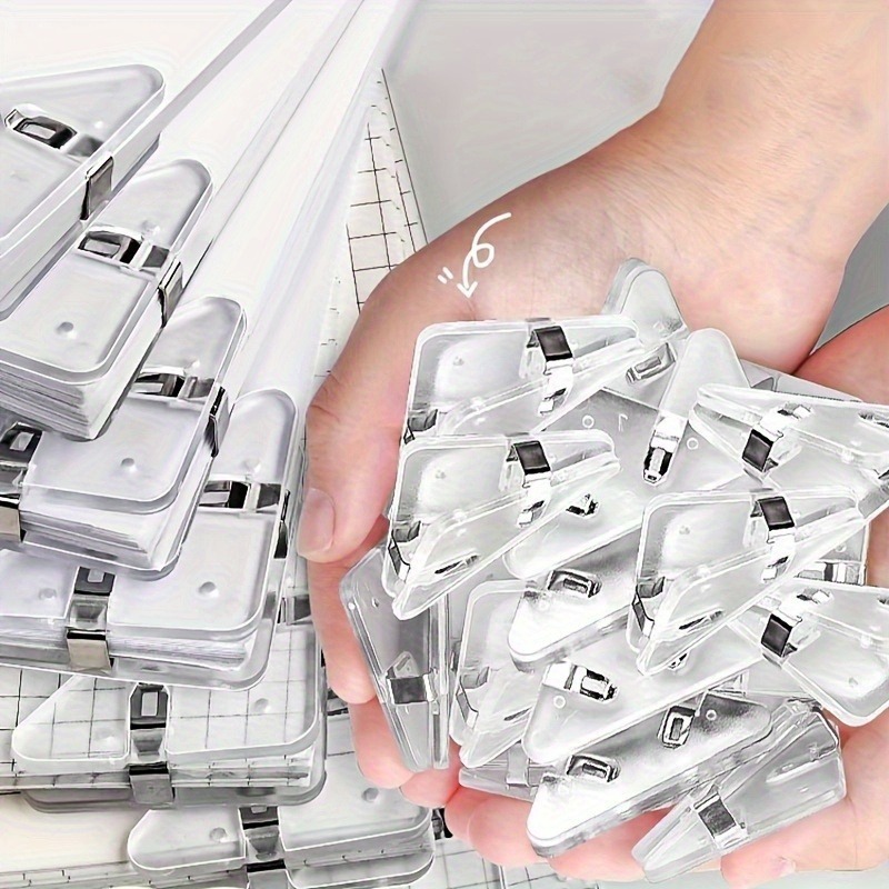 Binder Clip Assorted - 22-teiliges transparentes Dreieck-Clip-Set | Rechtwinklige Aktenhalter