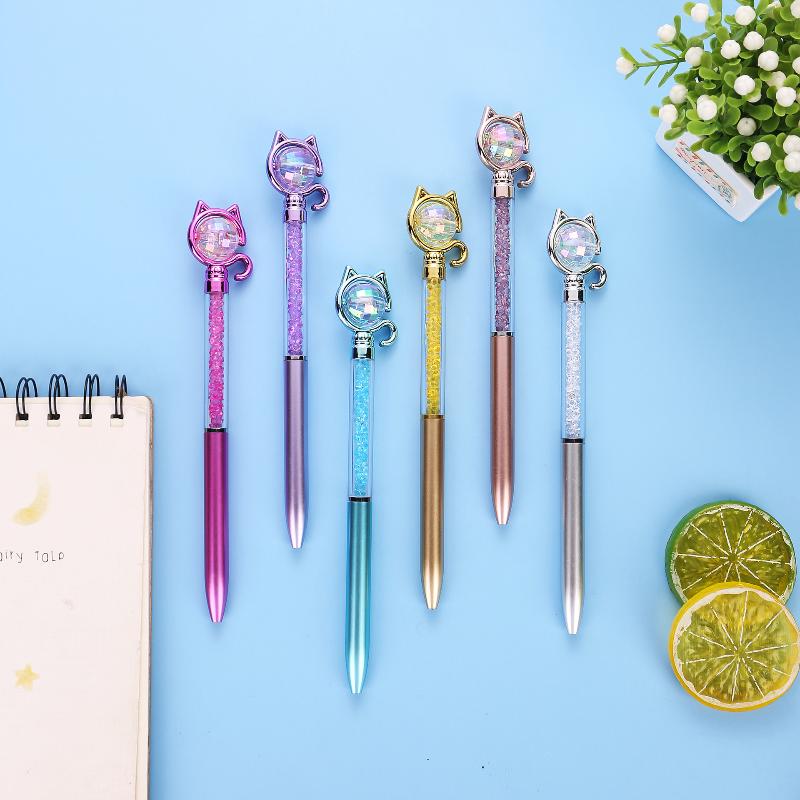 Stationery Supplier - /KQM/2 Stück Kreativer Glitzernder Strass-Stift Cartoon-Katzen-Strass-Stift