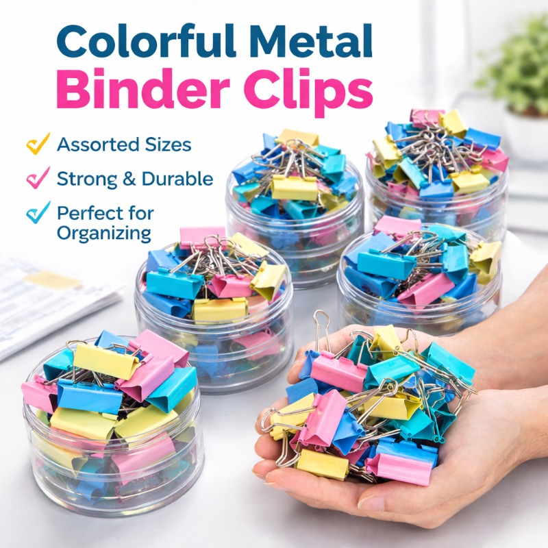 Bunte Metall-Büroklammern, Sor – Binder Clip Assorted Bewertung und Preis